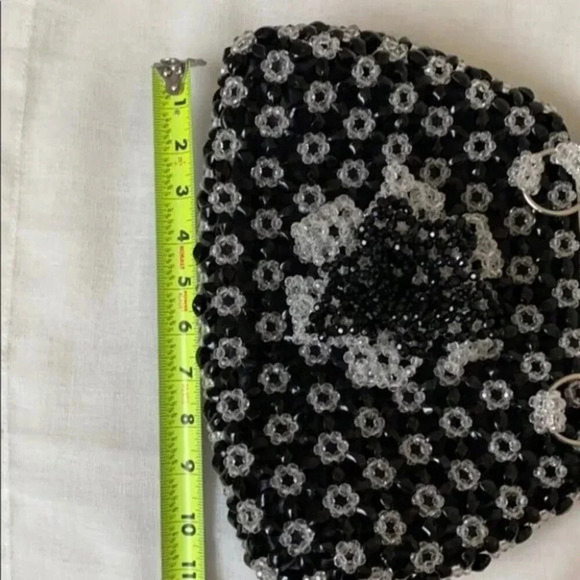 Vintage Y2K Black & Clear Beaded Purse - Picture 9 of 10